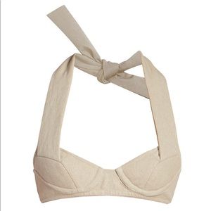 Jacquemus Linen Halterneck Bandeau Top